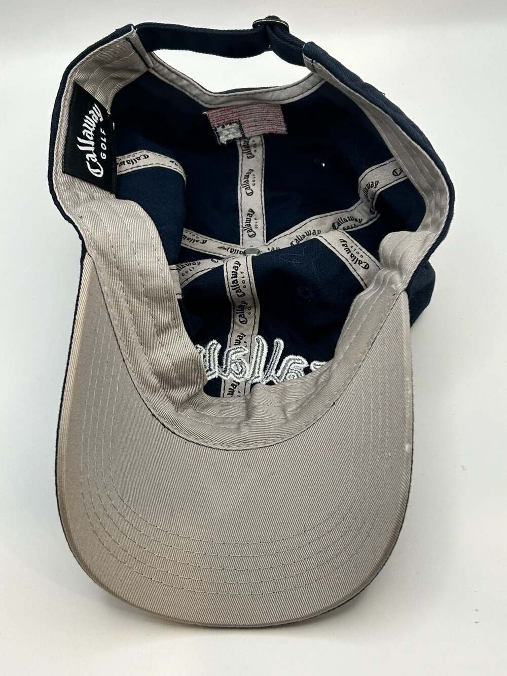 Callaway Golf Navy Blue Adjustable Strapback Hat with USA Flag Detail - Picture 6 of 9